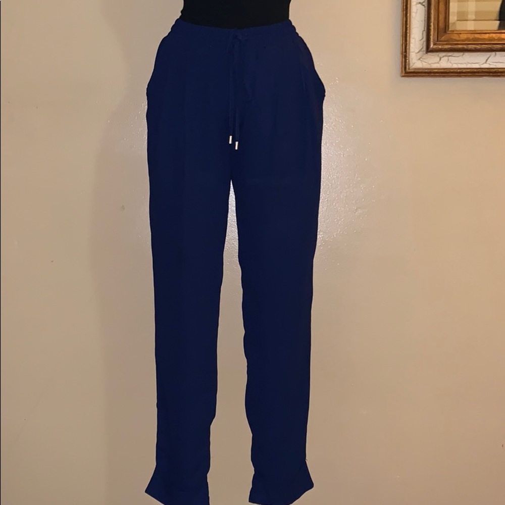Very J Loose Trouser Blue Dress Pants - Small
